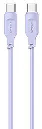 Кабель Usams Lithe Series USB Type-C - Type-C 100w 5a 1.2м PD cable Purple (US-SJ567) - фото Кабель Usams Lithe Series USB Type-C - Type-C 100w 5a 1.2м PD cable Purple (US-SJ567)