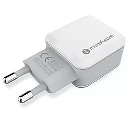 Сетевое зарядное устройство MAKE 2a 2xUSB-A ports charger white (MCW-21WH) - фото Сетевое зарядное устройство MAKE 2a 2xUSB-A ports charger white (MCW-21WH)