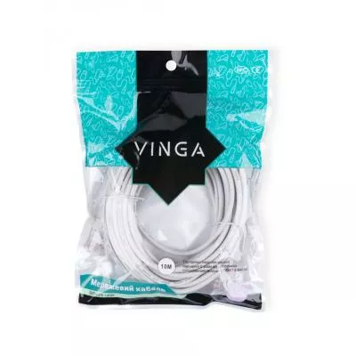 Патч-корд RJ-45 10м Vinga Cat. 5e UTP CCA білий (5E0.5CCA-10.0) - фото 2