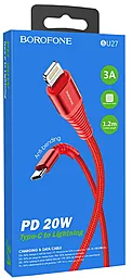 Кабель Borofone BU27 USB Type-C - Lightning 20w 3a 1.2м PD сable Red - мініатюра 4 Кабель Borofone BU27 USB Type-C - Lightning 20w 3a 1.2м PD сable Red - мініатюра 4