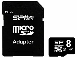Карта памяти Silicon Power microSDHC 8GB Class 10 + SD-адаптер (SP008GBSTH010V10SP)