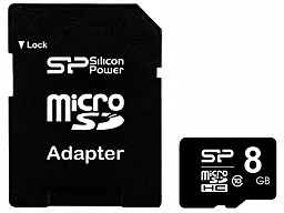 Карта пам'яті Silicon Power microSDHC 8GB Class 10 + SD-адаптер (SP008GBSTH010V10SP) - фото Карта пам'яті Silicon Power microSDHC 8GB Class 10 + SD-адаптер (SP008GBSTH010V10SP)