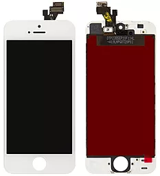 Дисплей Apple iPhone 5 с тачскрином и рамкой, оригинал (Китай), белый
