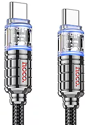 Кабель Hoco U122 Lantern Transparent USB Type-C - Type-C 60w 3a 1.2м PD cable Black - фото Кабель Hoco U122 Lantern Transparent USB Type-C - Type-C 60w 3a 1.2м PD cable Black