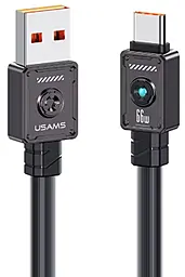 Кабель Usams Zine Alloy USB-A - Type-C 66w 6a 1.2м cable Black (US-SJ686) - фото Кабель Usams Zine Alloy USB-A - Type-C 66w 6a 1.2м cable Black (US-SJ686)