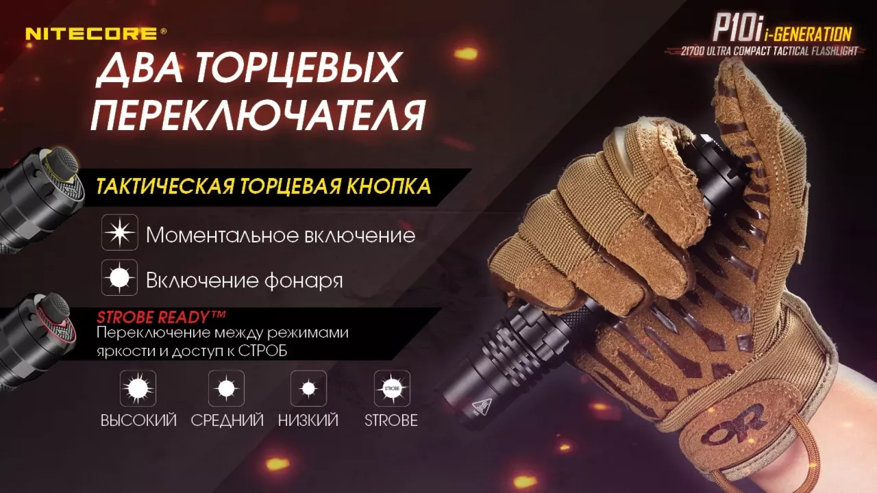 Фонарик аккумуляторный Nitecore P10i (6-1134_i) (1x21700) - фото 12
