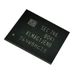 Микросхема флеш памяти Samsung KLMAG1JENB-B041, 16GB, FBGA 153, Rev. 1.8 (MMC 5.1) Original для Asus ZB501KL, Z301MFL / Samsung T555 / Xiaomi Redmi Note 3