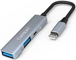 Lightning хаб Earldom 3-in-1 silver (ET-HUB11) - фото Lightning хаб Earldom 3-in-1 silver (ET-HUB11)