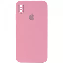 Чехол Silicone Case Full Camera Square для Apple iPhone X, iPhone XS Pink
