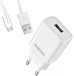 Сетевое зарядное устройство Jellico A50 2.1a home charer + micro USB cable white - фото Сетевое зарядное устройство Jellico A50 2.1a home charer + micro USB cable white