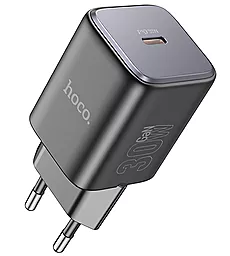 Сетевое зарядное устройство Hoco N43 30w GaN PD USB-C ports fast charger black - фото Сетевое зарядное устройство Hoco N43 30w GaN PD USB-C ports fast charger black