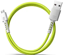 Кабель Pixus Soft USB-A - micro USB 10.5w 2.1a 1.0m cable White/lime - фото Кабель Pixus Soft USB-A - micro USB 10.5w 2.1a 1.0m cable White/lime