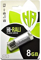 Флешка Hi-Rali 8GB Rocket Series USB 2.0 (HI-8GBVCSL) Silver - фото Флешка Hi-Rali 8GB Rocket Series USB 2.0 (HI-8GBVCSL) Silver