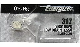 Батарейки Energizer SR516SW / 317 Silver Oxide 1шт