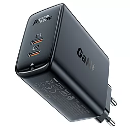 Сетевое зарядное устройство AceFast A29 50w GAN PD 2xUSB-C ports fast charger black