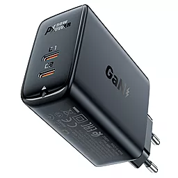Сетевое зарядное устройство AceFast A29 50w GaN PD 2xUSB-C ports fast charger black - фото Сетевое зарядное устройство AceFast A29 50w GaN PD 2xUSB-C ports fast charger black