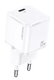 Сетевое зарядное устройство с быстрой зарядкой Usams T42 Super Si 25w PD USB-C home charger white (US-CC140) - фото Сетевое зарядное устройство с быстрой зарядкой Usams T42 Super Si 25w PD USB-C home charger white (US-CC140)