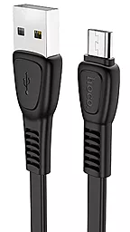 Кабель Hoco X40 Flat Noah USB-A - micro USB 12w 2.4a 1м cable Black - фото Кабель Hoco X40 Flat Noah USB-A - micro USB 12w 2.4a 1м cable Black