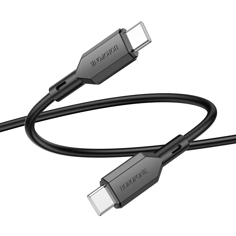 Кабель Borofone BX70 USB Type-C - Type-C 60w 3a 1м PD cable Black - фото 3