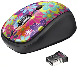 Компьютерная мышка Trust Yvi Wireless Mouse flower power (20250) Red - фото Компьютерная мышка Trust Yvi Wireless Mouse flower power (20250) Red