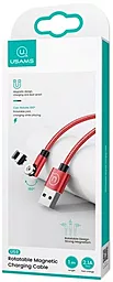 Кабель Usams U59 Rotatable Magnetic USB-A - Lightning 12w 2.4a 1.2м cable Red - мініатюра 3 Кабель Usams U59 Rotatable Magnetic USB-A - Lightning 12w 2.4a 1.2м cable Red - мініатюра 3