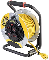 Удлинитель на катушке Stanley Fatmax 40 м, 3x1.5мм2, IP44, 3200Вт, 4 розетки с крышками, алюминий White (SXECCM2FAVE) - фото Удлинитель на катушке Stanley Fatmax 40 м, 3x1.5мм2, IP44, 3200Вт, 4 розетки с крышками, алюминий White (SXECCM2FAVE)