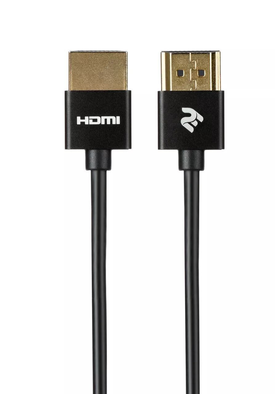 Видеокабель HDMI 2.0 Gen2 Ultra Slim 2m (2E-W9668BL-2M) Черный 2E - фото 2