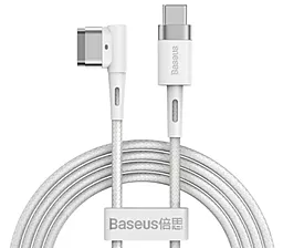 USB Кабель Baseus Zinc Magnetic Charging Apple 60W 2M USB Type-C to MagSafe 1 L-shaped Port White (CATXC-W02) - фото USB Кабель Baseus Zinc Magnetic Charging Apple 60W 2M USB Type-C to MagSafe 1 L-shaped Port White (CATXC-W02)