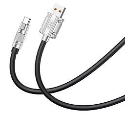 USB Кабель XO NB227 Silicone Zinc Alloy 6A 1.2M USB Type-C Cable Black