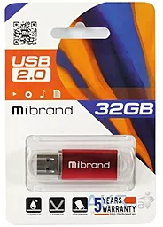 Флешка Mibrand Cougar 32GB USB 2.0 (MI2.0/CU32P1R) Red - миниатюра 2