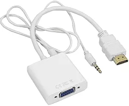 Відео перехідник (адаптер) 1TOUCH HDMI M - VGA F з кабелем аудіо 3.5мм Білий - мініатюра 4