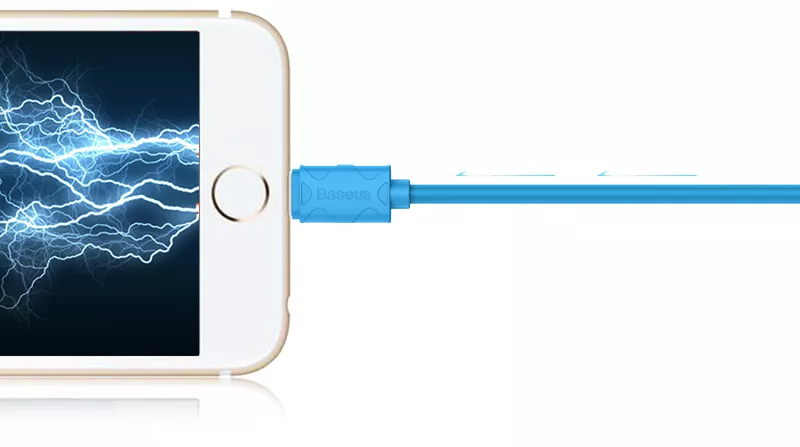 Baseus Yashine USB-A - Lightning 12w 2.4a 1м cable Sky Blue (CALUN-03) - фото 3