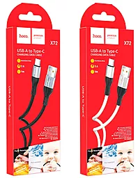 USB Кабель Hoco X72 Creator USB Type-C Silicone Charging Data Cable Black - мініатюра 5
