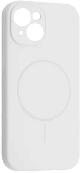 Чехол Silicone Case Full Camera Fine Ring MagSafe для Apple iPhone 15  White - фото 1