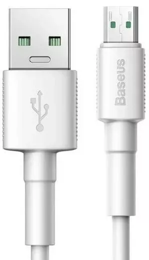 Кабель Baseus Mini USB-A - micro USB 20w 4a 1м cable White (CAMSW-D) - фото 1