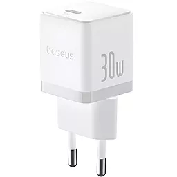 Сетевое зарядное устройство Baseus Palm 30w PD USB-C fast charger + USB-C to USB-C cable white (P10111605213-01) - фото Сетевое зарядное устройство Baseus Palm 30w PD USB-C fast charger + USB-C to USB-C cable white (P10111605213-01)