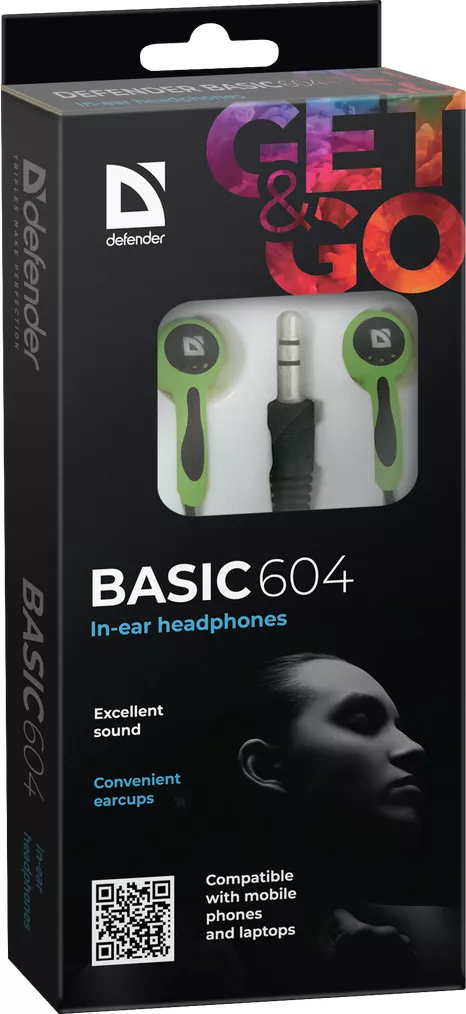 Наушники Defender Basic-604 Black/Green (63607) - фото 3