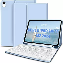 Чехол для планшета BeCover с безпроводной клавиатурой для Apple iPad Air 11" M2 2024 Light Blue (711397) - фото Чехол для планшета BeCover с безпроводной клавиатурой для Apple iPad Air 11" M2 2024 Light Blue (711397)