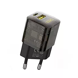 Сетевое зарядное устройство XO CE05 30w PD USB-C/USB-A ports charger black