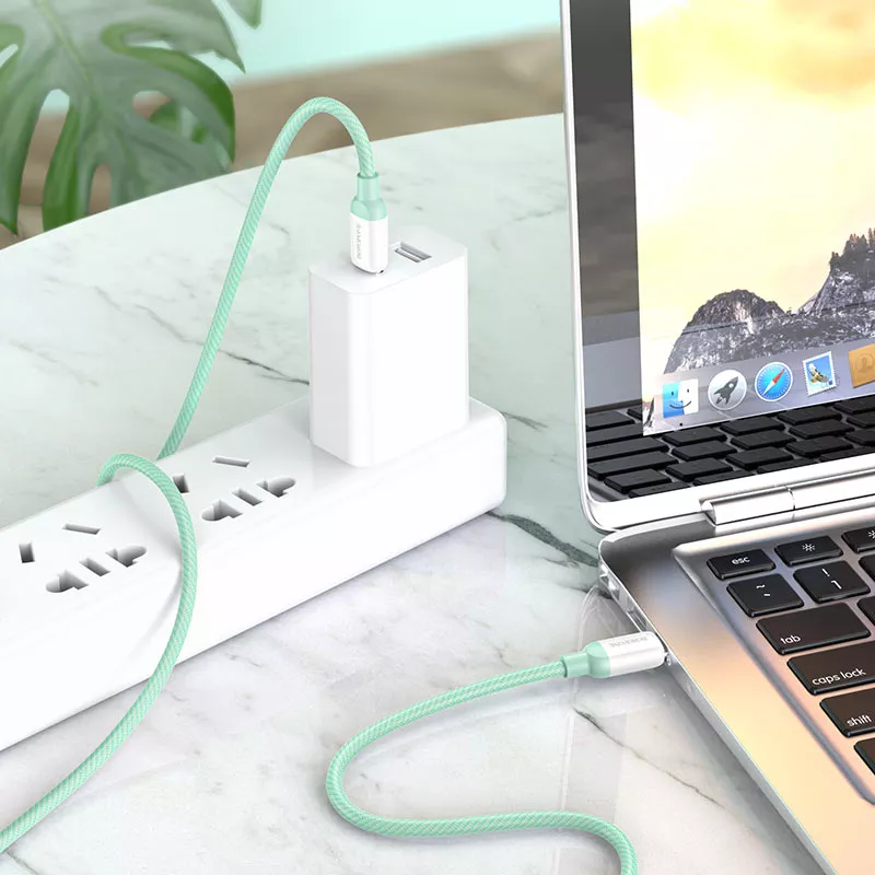 Кабель Borofone BX68 USB Type-C - Type-C 100w 5a 2м PD cable Green - фото 3