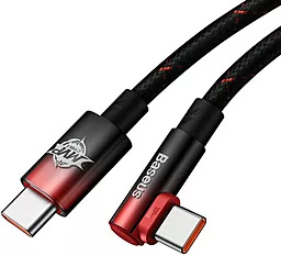 USB PD Кабель Baseus MVP 2 Elbow-shaped 20V 5A 2M USB Type-C - Type-C Cable Black/Red (CAVP000720) - мініатюра 5