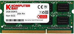 Оперативная память для ноутбука KomputerBay SOтDIMM DDR3 2GB 1600 MHz (204PC3-1600/2GB)