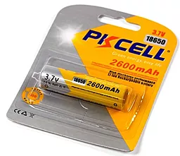 Акумулятор PKCELL ICR18650 2600mAh TipTop 1шт 3.7 V