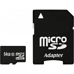 Карта пам'яті Exceleram microSDXC 64GB Class 10 + SD-адаптер (MSD6410A)