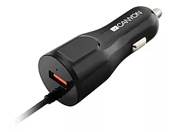 Автомобільний зарядний пристрій Canyon 2.4a car charger + Lightning cable black (CNE-CCA033B)