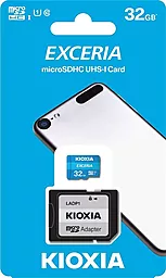 Карта пам'яті Kioxia microSDHC 32GB Exceria Class 10 UHS-I U1 + SD-адаптер (LMEX1L032GG2) - фото Карта пам'яті Kioxia microSDHC 32GB Exceria Class 10 UHS-I U1 + SD-адаптер (LMEX1L032GG2)
