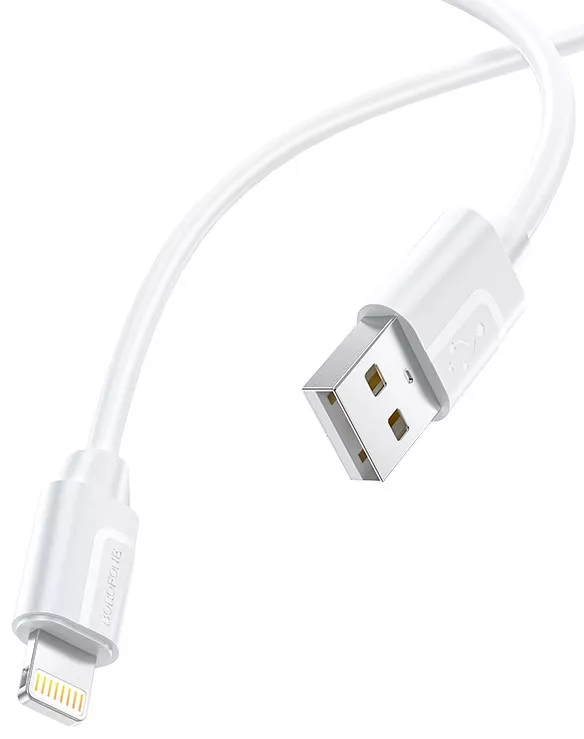 Кабель Borofone BX55 Harmony Silicone USB-A - Lightning 12w 2.4a 1м cable White - фото 3