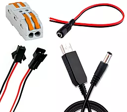Комплект питания для 12V светодиодной ленты с JSM разъёмом от USB кабеля