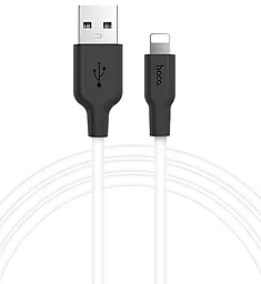 Кабель USB Hoco X21 Plus Silicone Lightning Cable Black/White - миниатюра 3