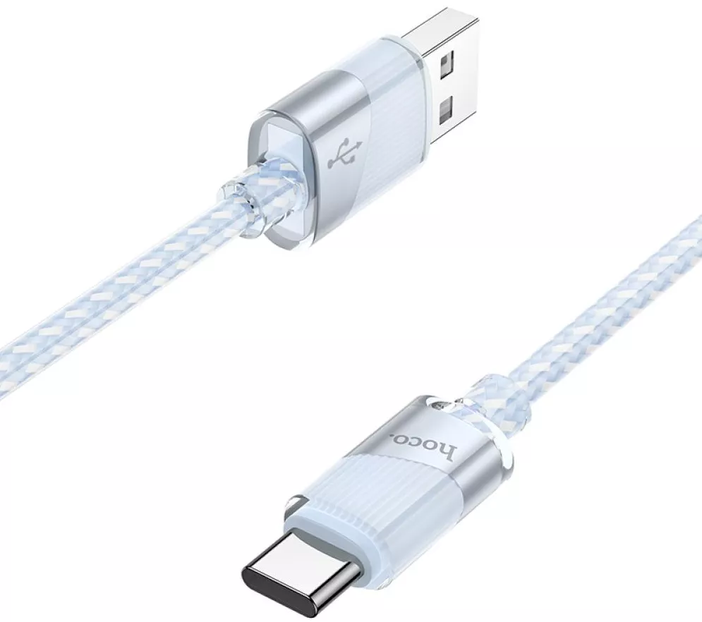 Кабель Hoco U132 USB-A - Type-C 15w 3a 1.2м cable sky Blue - фото 3